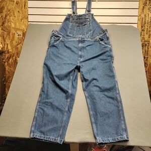Relaxed Fit Blue Denim Overalls - Classic Workwear Style